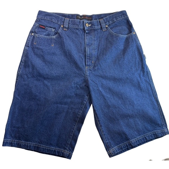 Fubu Y2K Patchwork Denim Blue Jeans Grunge Hip Hop Relaxed Fit Casual 1990s 90s